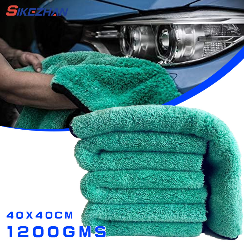Microfiber Towel Detailing - 1200GSM ล้างรถผ้าขนหนูไมโครไฟเบอร์ 40x40 ซม.รายละเอียดรถแห้งอัตโนมัติซักผ้าผ้า Micro Fiber