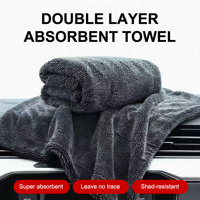 Microfiber Towel Detailing - [CA2] ผ้าไมโครไฟเบอร์สำหรับเช็ดแห้ง แบบขนบิด 2 ด้าน 1200